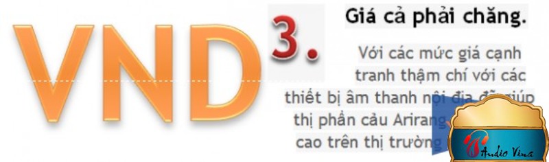 Giá thành của amply arirang khá rẻ