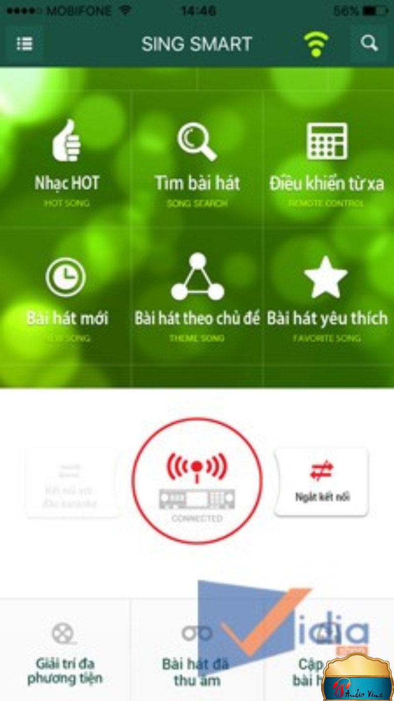 Tính năng “Voice Search” trên đầu Karaoke có Wifi-Direct