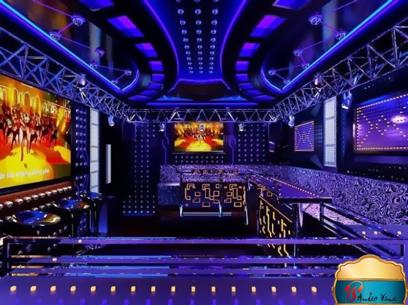 Sử dụng tông màu tối trong thiết kế quán karaoke theo phong cách bar mini